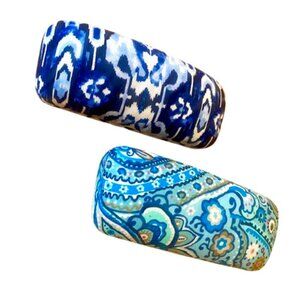 Vera Bradley Eyeglass Cases Set of Two Hard Clam Shell Fabric Covered Sunglasses